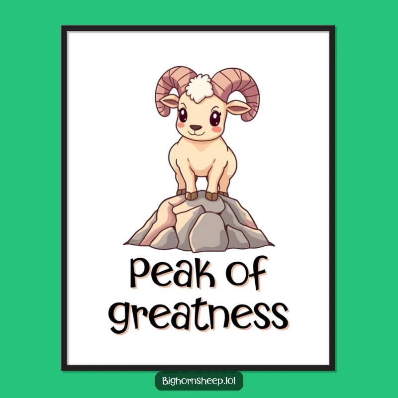 Funny Proud Bighorn Sheep Digital Art - Instant Download for Majestic Decor