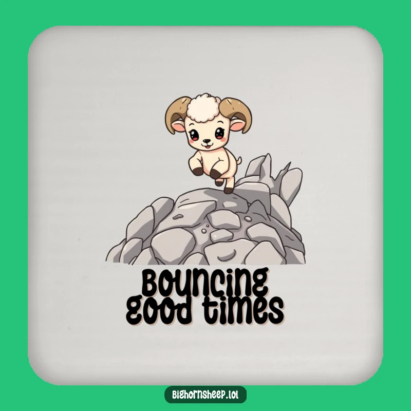 Funny Bouncing Bighorn Cub Coaster - Playful Protection for Your Surfaces
