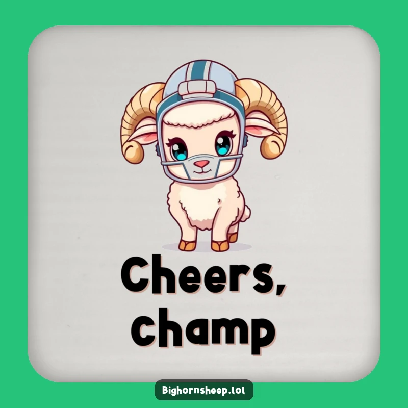 Funny Bighorn Sheep Football Coaster - Protect Surfaces with Hilarious Style