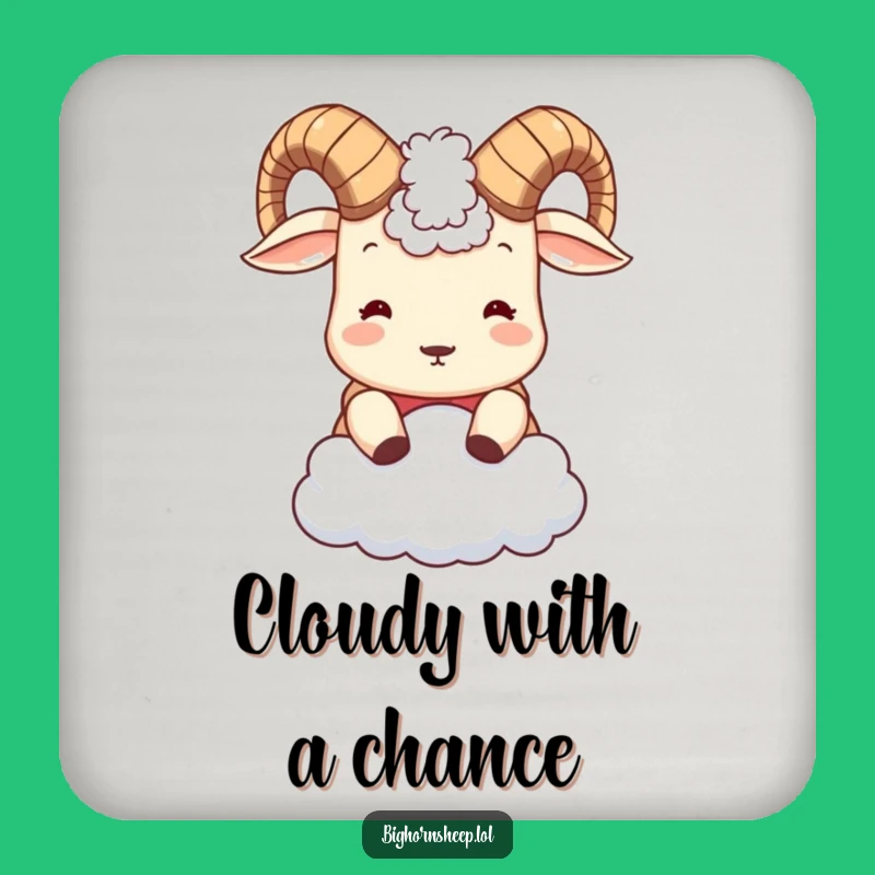 Funny Bighorn Sheep Cloud Headbutt Coaster - Protect Surfaces with Hilarious Style