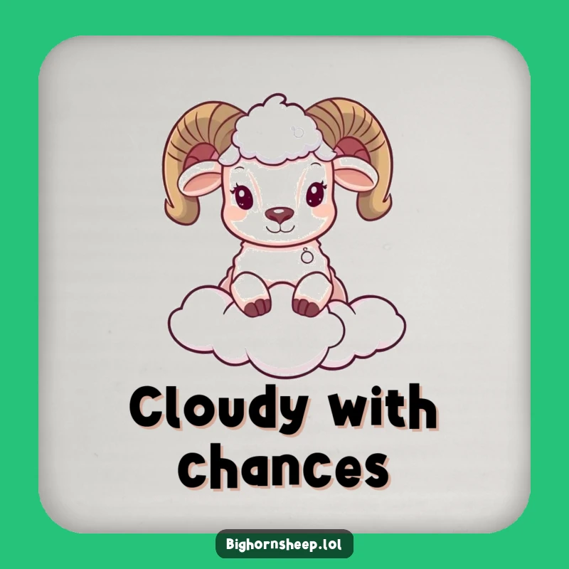 Funny Bighorn Sheep Cloud Coaster - Adorable Peek-a-Boo Design