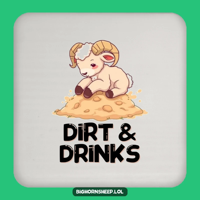 Funny Bighorn Sheep Cub Rolling Coaster - Protect Surfaces with Humor!