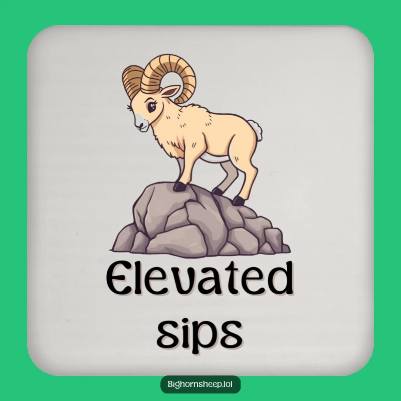 Dramatic Bighorn Sheep Coaster - Protect Surfaces with Regal Style