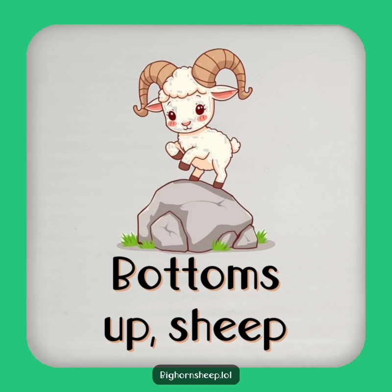 Funny Bighorn Sheep Coaster Set: Playful Protection for Your Surfaces!