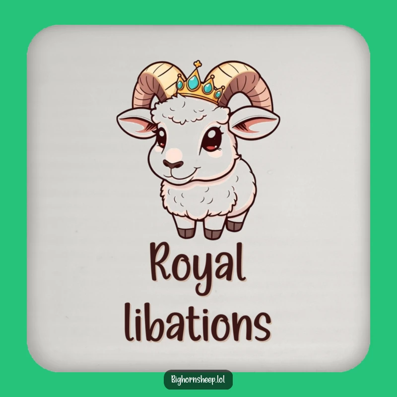 Funny Bighorn Sheep Crown Slide Coaster - Protects Surfaces with Humor