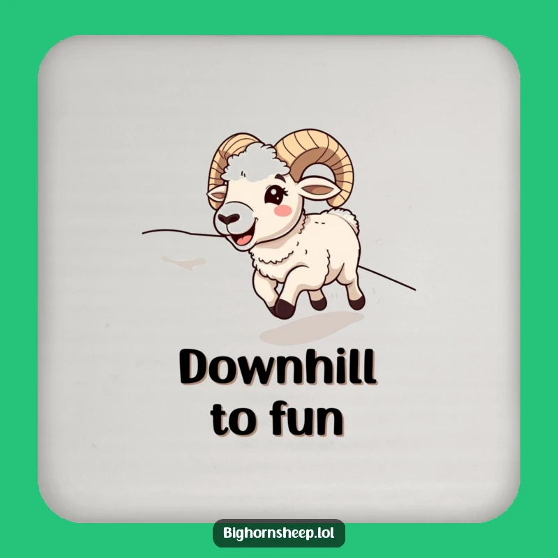 Funny Bighorn Sheep Downhill Coaster: Protect Drinks with Joyful Flair