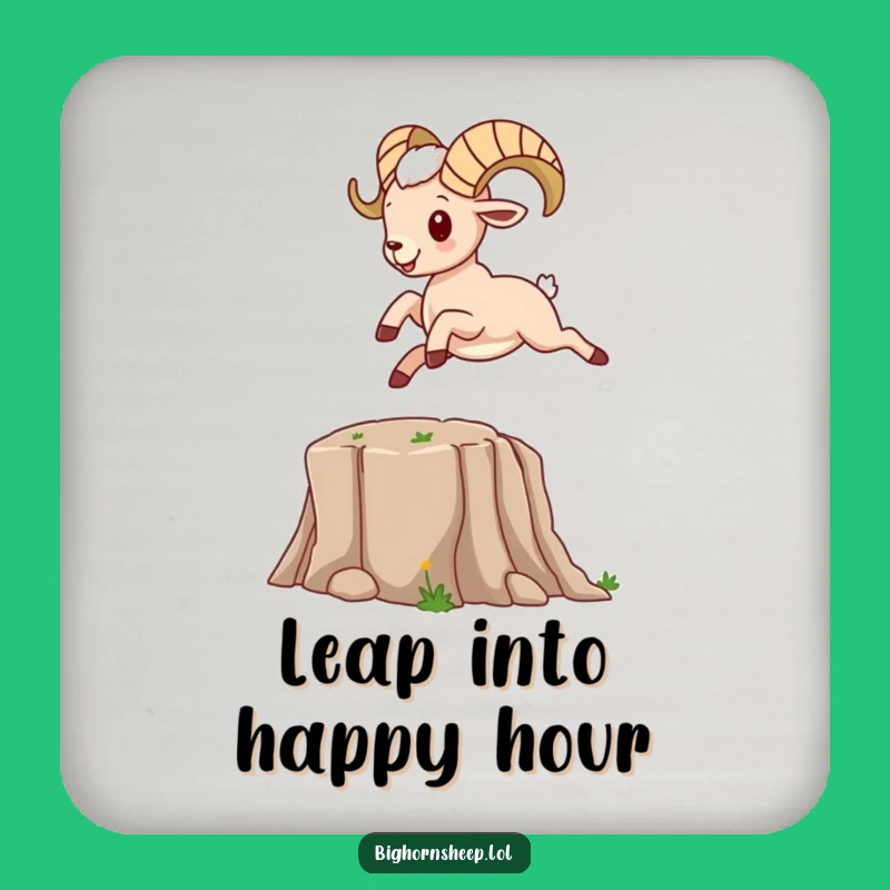 Funny Bighorn Sheep Leaping Canyon Coaster an Adventurous Gift