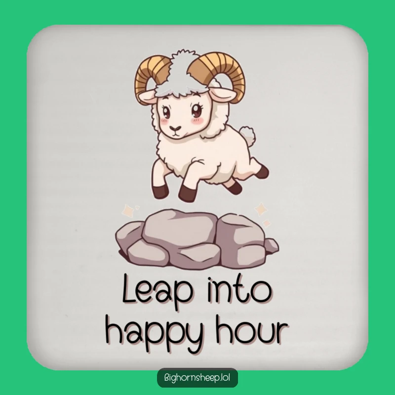Funny Bighorn Sheep Leaping Coaster: Protect Surfaces with Hilarious Style