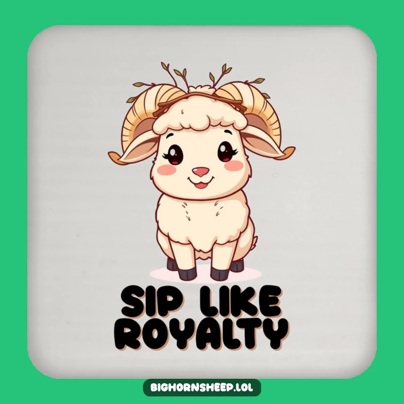 Funny Bighorn Sheep Twig Crown Coaster: Add Natural Charm to Your Table!