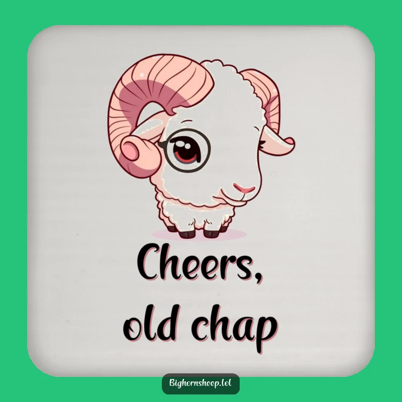 Funny Dapper Sheep Monocle Coaster, Elegant Protection, Great Funny Gift
