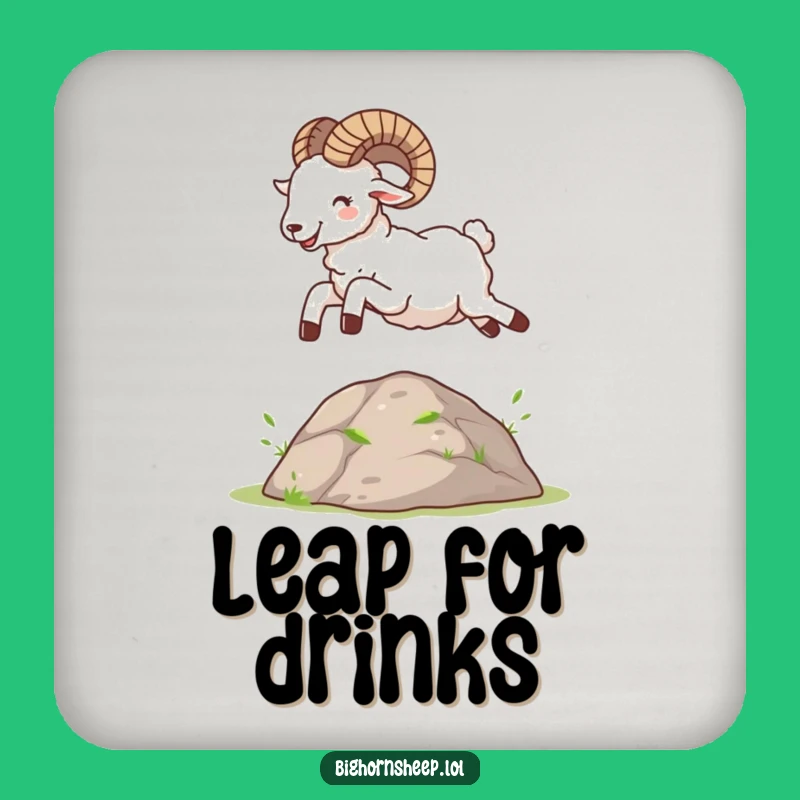 Funny Bighorn Sheep Coaster - Joyful Mountain Table Protection Gift