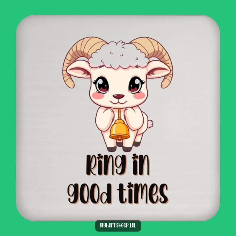 Funny Bighorn Sheep Bell Coaster - Curious Eyes Design
