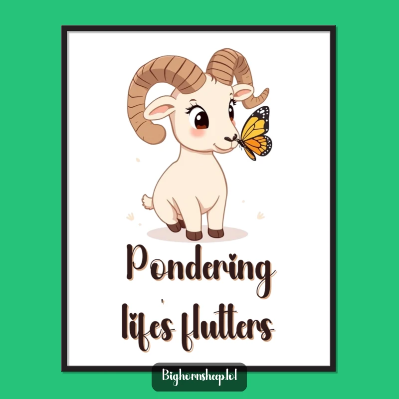 Funny Quizzical Bighorn Sheep Poster - Artful & Hilarious Observation!