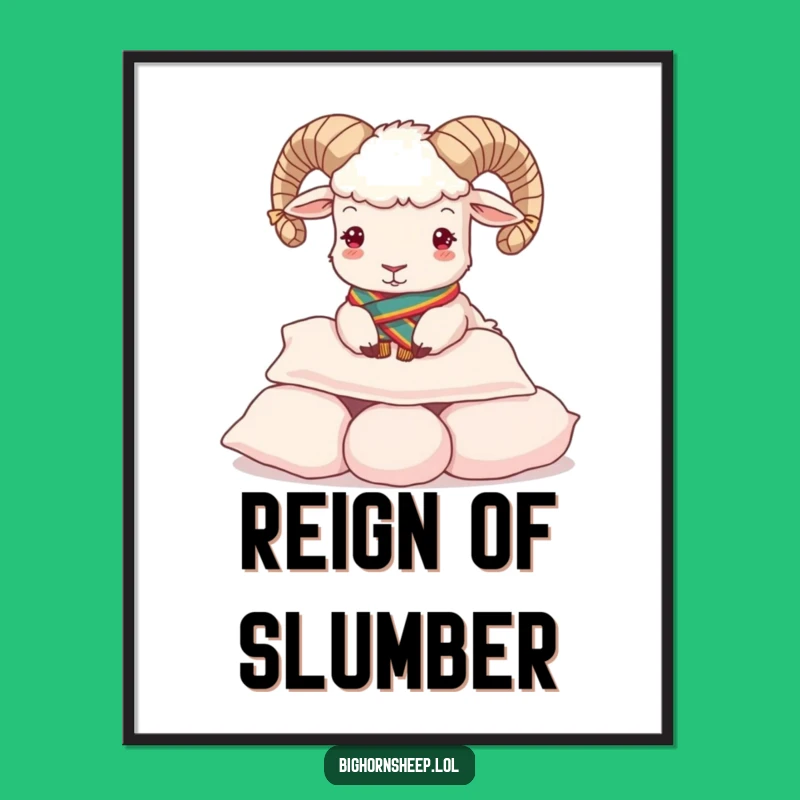 Funny Regal Bighorn Sheep Pillow Butterer Poster - Royal Art Print