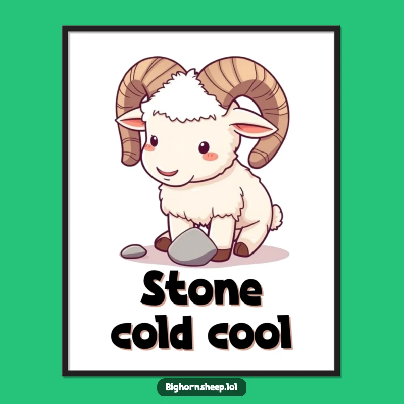 Funny Bighorn Sheep Poster: Playful Horn Butt Art - Decor Gift