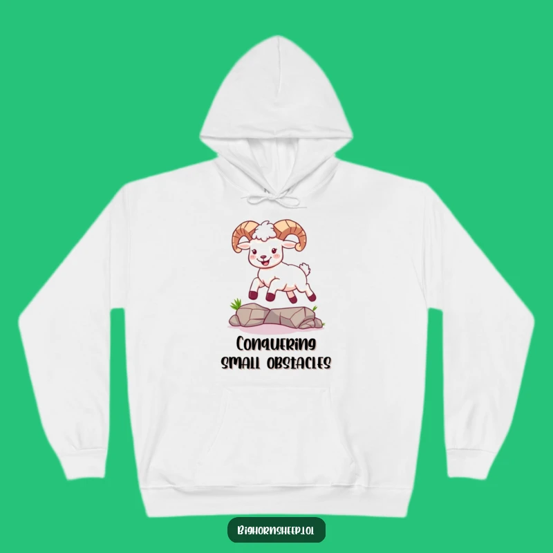 Cozy Funny Joyful Bighorn Sheep Hoodie - Leaping Design