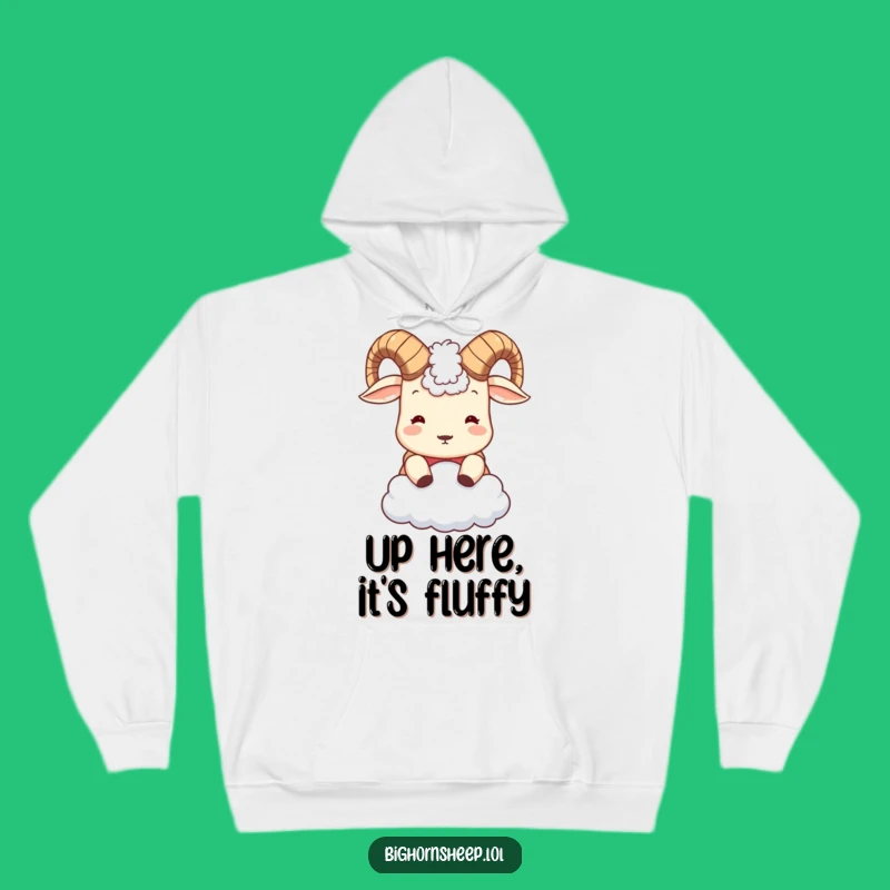 Funny Bighorn Sheep Cloud Headbutt Hoodie - Cozy & Hilarious Winter Gift Idea