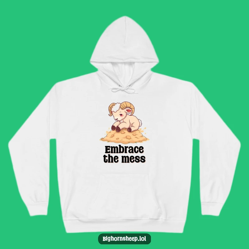 Funny Bighorn Sheep Cub Rolling Hoodie - Cozy & Comical Animal Wear!