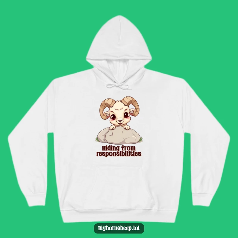 Funny Bighorn Sheep Mischief Hoodie - Cozy Peek-a-Boo Sweatshirt Gift