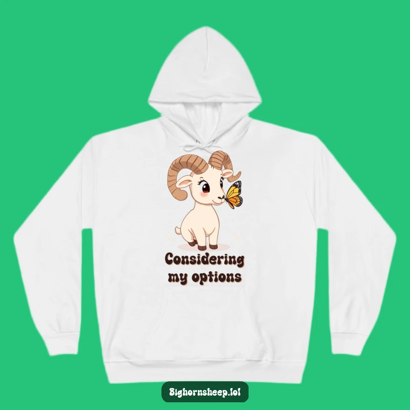 Funny Quizzical Bighorn Sheep Hoodie - Cozy & Thoughtful Animal Wear!