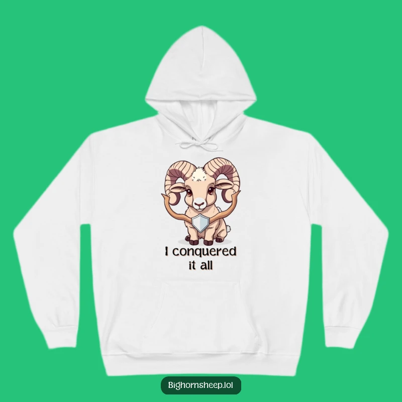 Funny Trophy Bighorn Sheep Hoodie: Cozy Up with Victorious Humor!
