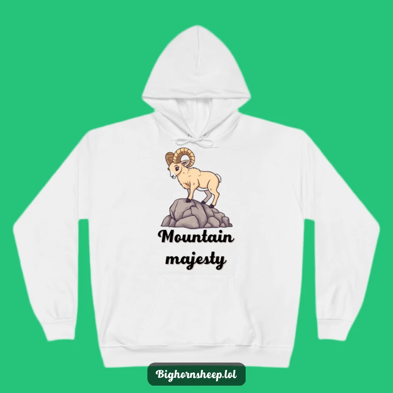 Cozy Dramatic Bighorn Sheep Hoodie - Majestic Comfort and Funny Style