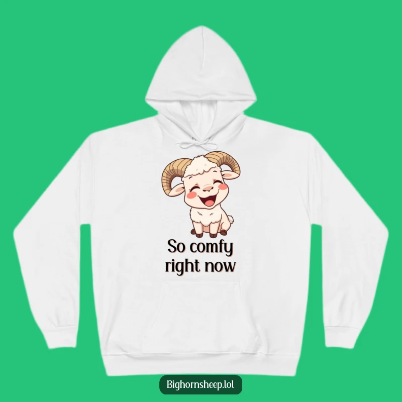 Funny Contented Bighorn Sheep Yawn Hoodie - Cozy Relaxation Humor Gift