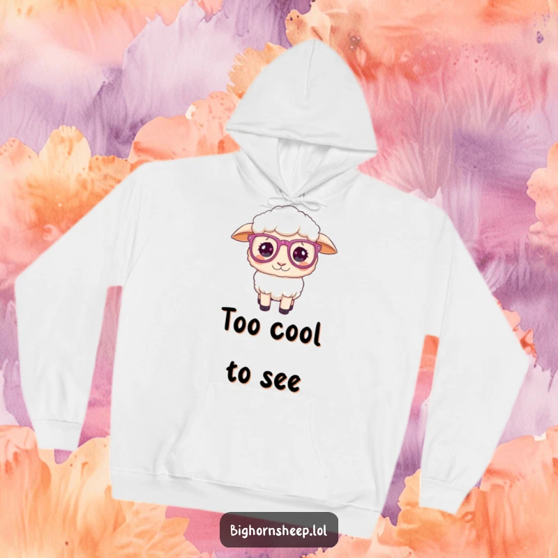 Funny Hoodie: Sheep wearing oversized, sparkly glasses, looking hilariously confused and a bit dazed.