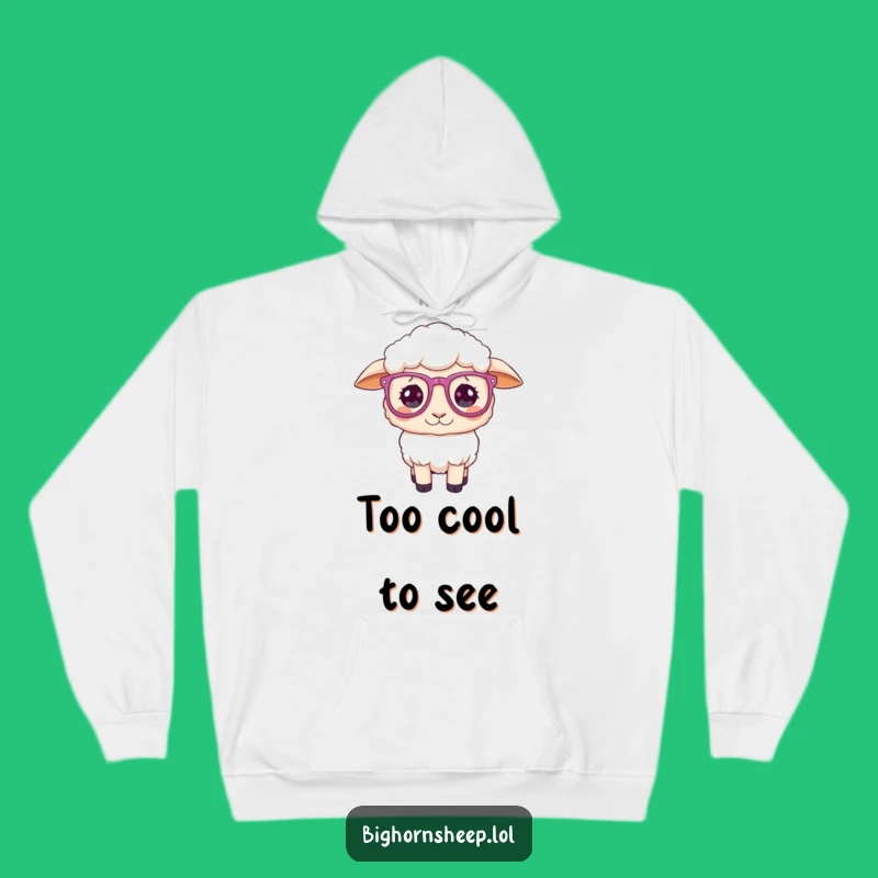 Funny Confused Sheep Sparkly Glasses Hoodie - Cozy Bewildered Comfort