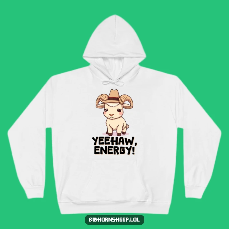 Funny Cowboy Bighorn Sheep Hoodie - Cozy Winking Rancher Sweatshirt Gift