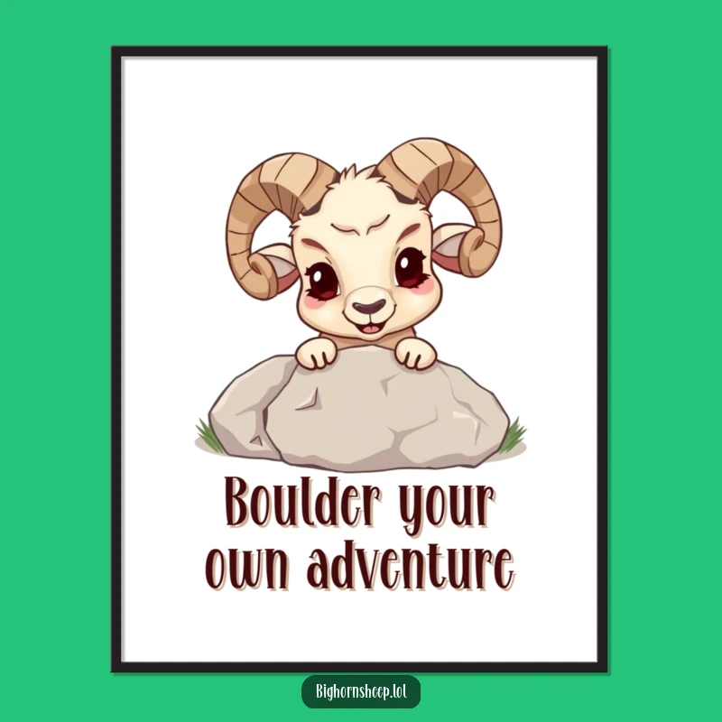 Free Printable Bighorn Sheep Wall Art: Funny Hidden Humor Downloadable Decor