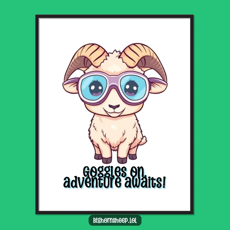 Free Printable Wall Art: Adventurous Goggled Sheep Hilarious Downloadable Decor