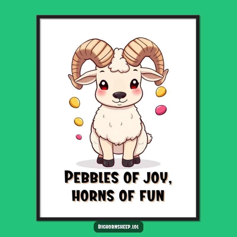 Funny Free Printable Bighorn Sheep Juggling Art - Hilarious Downloadable Decor
