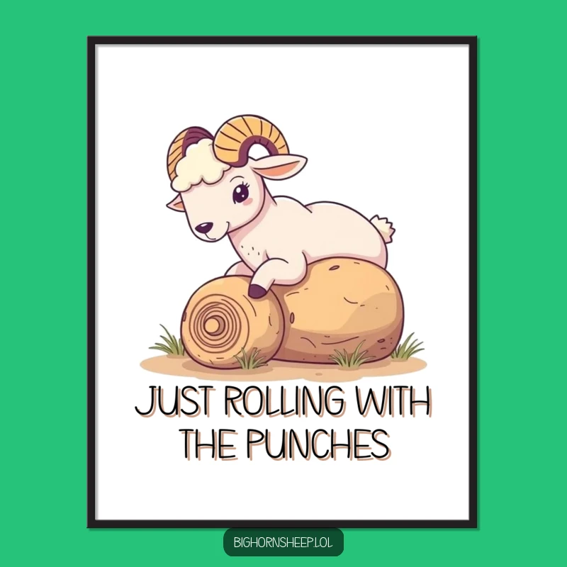 Free Printable Wall Art: Sheep Nudges Tumbleweed - Funny Downloadable Desert Decor