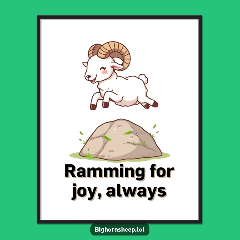 Free Printable Bighorn Sheep Wall Art: Hilarious Leaping Sheep Art for a Joyful Home Decor Download