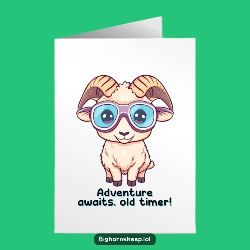 Free Printable Birthday Card: Adventurous Goggled Sheep Funny Downloadable Gift