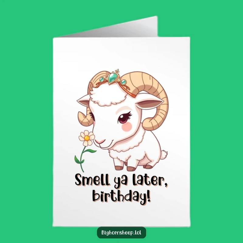 Bighorn Sheep Birthday Card Free Printable: Funny Jeweled Sheep Downloadable