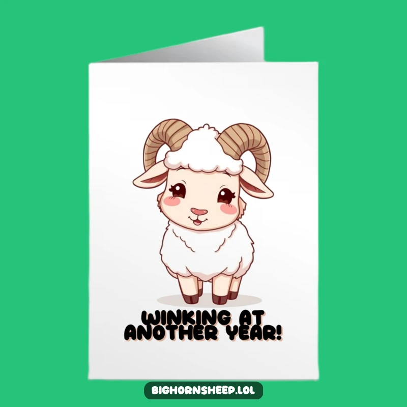 Free Printable Birthday Card: Winking Sheep Adjusts Fleece - Funny Downloadable Gift