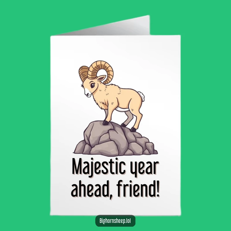 Free Printable Funny Birthday Card: Dramatic Bighorn Sheep! Epic Downloadable Gift!