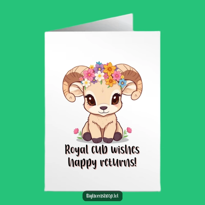 Free Printable Inquisitive Bighorn Sheep Cub Birthday Card - Funny Downloadable Gift