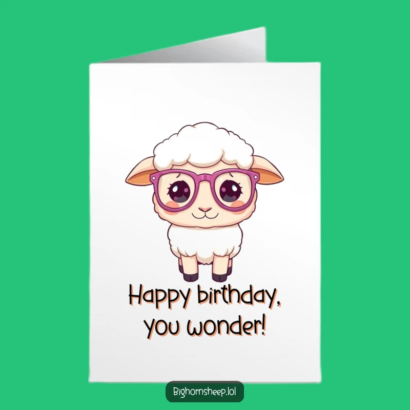 Funny Free Printable Birthday Card: Confused Sheep Glasses - Hilarious Downloadable