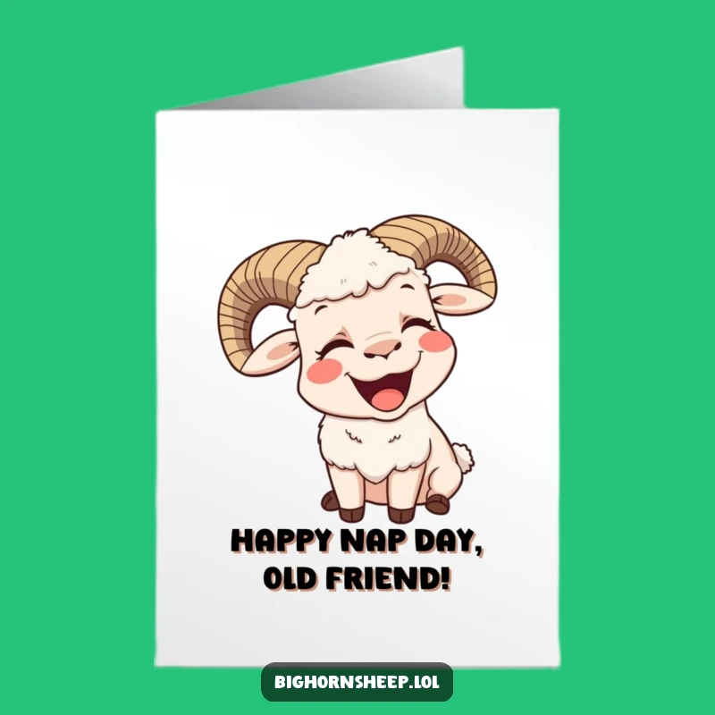 Free Printable Birthday Card: Contented Yawning Sheep Funny Downloadable Gift