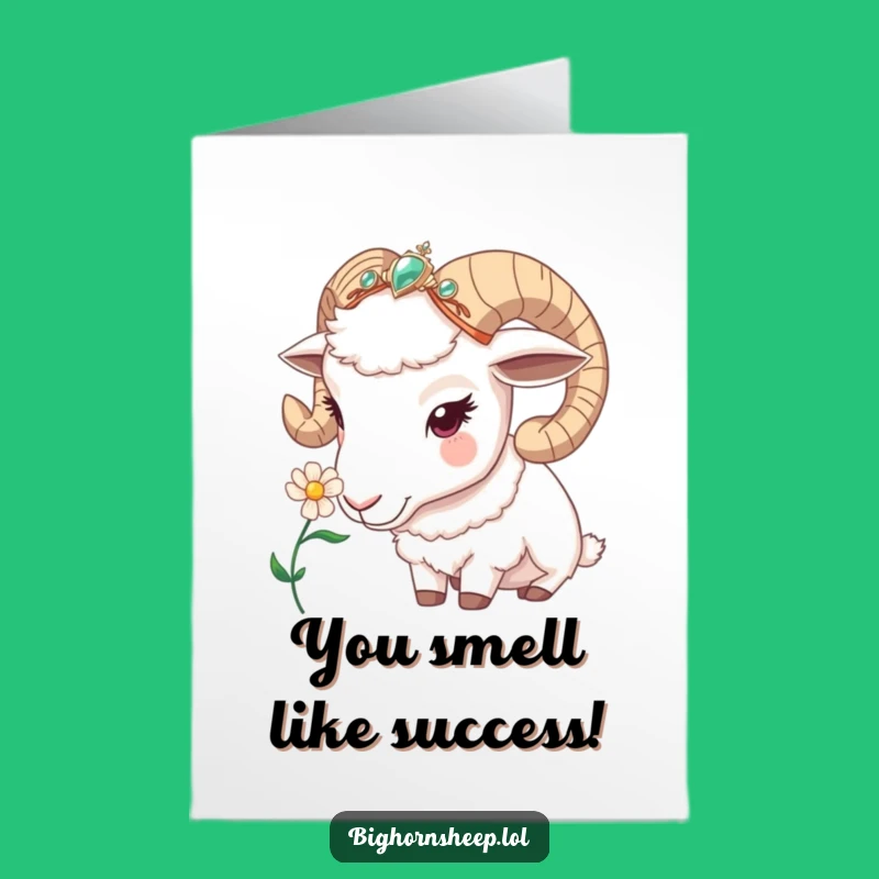 Congrats Bighorn Sheep Card Free Printable: Jeweled Headband Downloadable Greeting