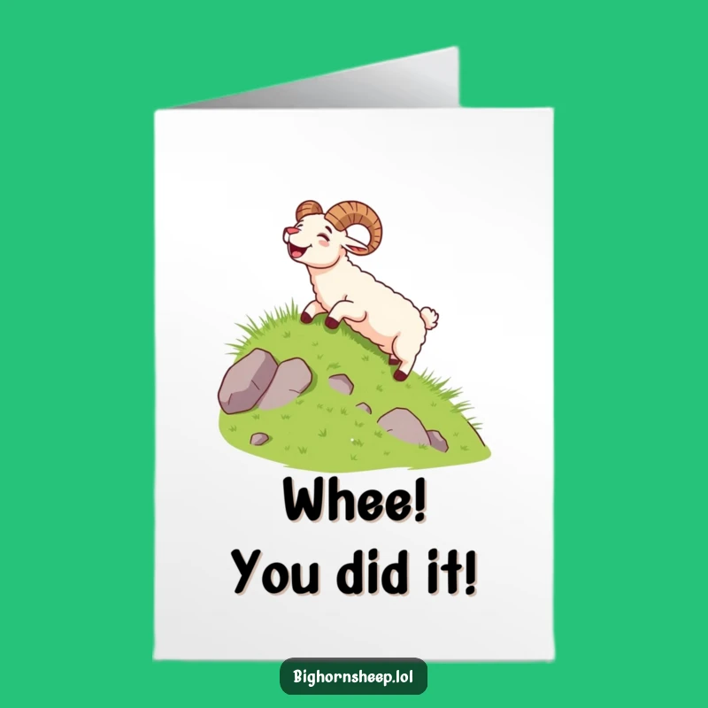 Exciting Free Printable Bighorn Sheep Congrats Card - Downloadable Joyful Art