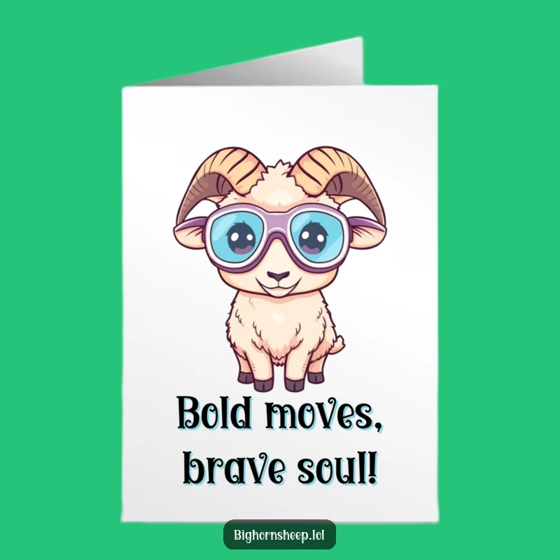 Free Printable Congrats Card: Adventurous Goggled Sheep Funny Downloadable