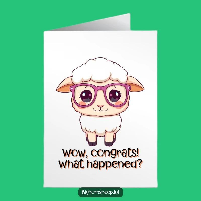 Free Printable Congrats Card: Confused Sheep Glasses - Funny Downloadable