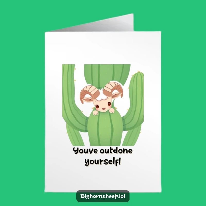 Free Printable Congrats Card: Shy Bighorn Sheep, Perfect Humorous Downloadable Greeting