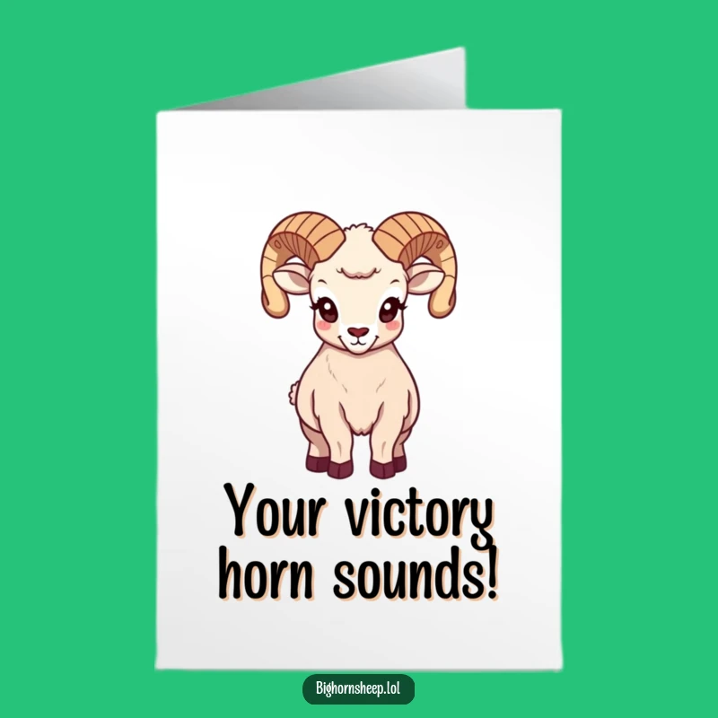 Free Printable Majestic Bighorn Sheep Congrats Card - Horns High Downloadable for Big Wins.