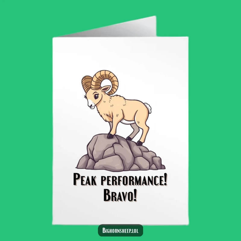 Free Printable Congrats Card: Bighorn Sheep Victory Pose! Downloadable Gift!