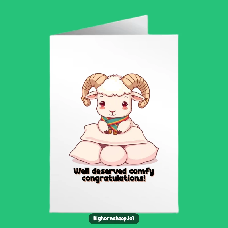Funny Free Printable Congrats Card: Sheep Pillow Dive - Joyful Downloadable
